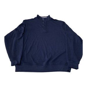 FOOTJOY 1/4 Button Polyester Sweater Golf Pullover Men’s Large Blue Long Sleeve